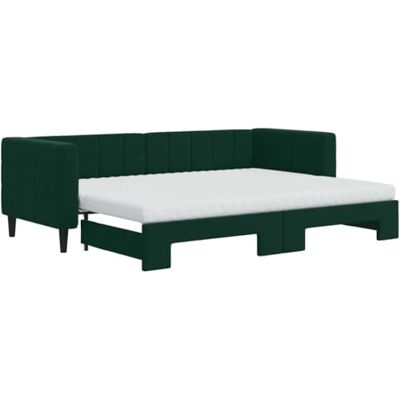 vidaXL Tagesbett Dunkelgrün 80x200cm mit Stauraum & Matratze vidaXL Tagesbett Dunkelgrün 80x200cm mit Stauraum & Matratze