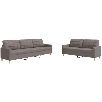 vidaXL 2-TLG. Sofagarnitur Taupe Stoff vidaXL 2-TLG. Sofagarnitur Taupe Stoff