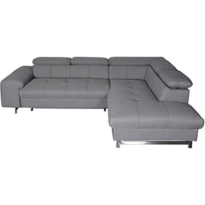 Mivano Ecksofa Chef / L-Sofa mit Schlaffunktion, Bettkasten und verstellbaren Kopfstützen / 262 x 72 x 206 / Strukturstoff Grau Mivano Ecksofa Chef / L-Sofa mit Schlaffunktion, Bettkasten und verstellbaren Kopfstützen / 262 x 72 x 206 / Strukturstoff Grau