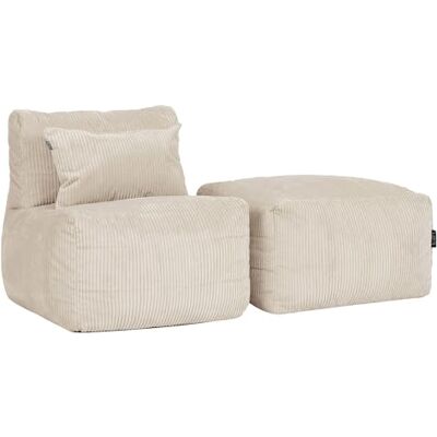 Icon Noa Cord Sitzsack Sessel und Hocker mit Füllung, Modular Sofa, Beige In Deutschland Hergestellt, Boneless Sofa, Weicher Cordstoff, Sitzsack Cord Sofa für Wohnzimmer und Schlafzimmer Icon Noa Cord Sitzsack Sessel und Hocker mit Füllung, Modular Sofa, Beige In Deutschland Hergestellt, Boneless Sofa, Weicher Cordstoff, Sitzsack Cord Sofa für Wohnzimmer und Schlafzimmer