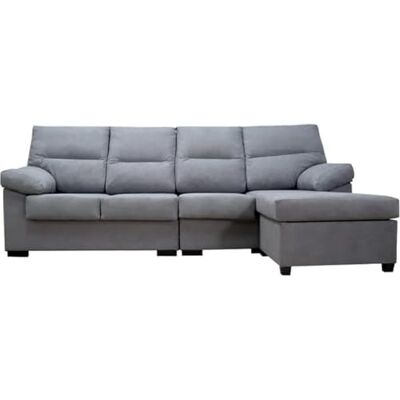 SHIITO 4-Sitzer-Sofa mit Chaiselongue, Modell Neira, für maximale Entspannung und Komfort, elegant und kompakt, aus Kiefernholz und Spanplatte, Grau, groß 265 cm breit, Kiefernholz SHIITO 4-Sitzer-Sofa mit Chaiselongue, Modell Neira, für maximale Entspannung und Komfort, elegant und kompakt, aus Kiefernholz und Spanplatte, Grau, groß 265 cm breit, Kiefernholz