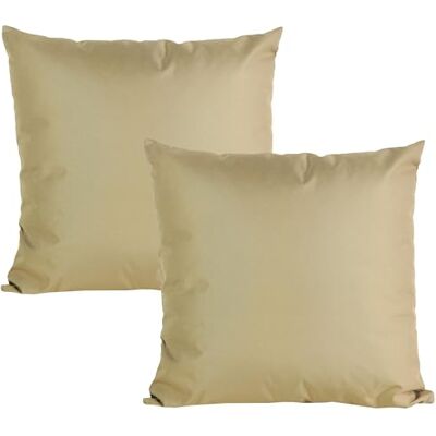 JACK 2er Set Outdoor Kissenhülle Kissenbezug 50x50cm Wasserfest Sitzkissen Lounge Kissen Garten Stuhl Lotus Effekt, Farbe:Taupe JACK 2er Set Outdoor Kissenhülle Kissenbezug 50x50cm Wasserfest Sitzkissen Lounge Kissen Garten Stuhl Lotus Effekt, Farbe:Taupe