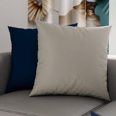 PETTI Artigiani Italiani 2er-Set Kissenbezüge 35x35 cm aus Mikrofaser, Dekokissen-Bezüge für Schlafzimmer und Sofa, Set mit 2 Kissenhüllen, Wende-Kissenbezug Double-Face Grau und Blau PETTI Artigiani Italiani 2er-Set Kissenbezüge 35x35 cm aus Mikrofaser, Dekokissen-Bezüge für Schlafzimmer und Sofa, Set mit 2 Kissenhüllen, Wende-Kissenbezug Double-Face Grau und Blau