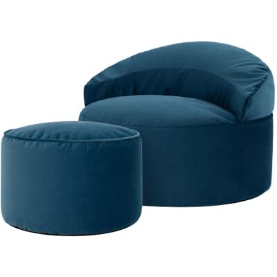 Icon Orb Samt Sitzsack Sessel und Hocker mit Füllung, Blau In Deutschland Hergestellt, Sitzsack Erwachsene, Weicher Samtstoff, Bequemer Sessel für Wohnzimmer und Schlafzimmer Icon Orb Samt Sitzsack Sessel und Hocker mit Füllung, Blau In Deutschland Hergestellt, Sitzsack Erwachsene, Weicher Samtstoff, Bequemer Sessel für Wohnzimmer und Schlafzimmer