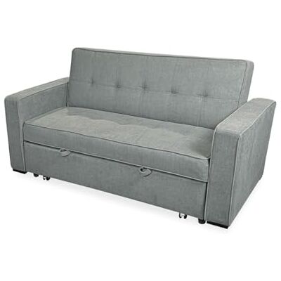 Somnia Descanso 2-Sitzer-Sofa, Modell Wolga, modernes und Elegantes Design, praktisch und funktional, mit Armlehnen, Grau Somnia Descanso 2-Sitzer-Sofa, Modell Wolga, modernes und Elegantes Design, praktisch und funktional, mit Armlehnen, Grau
