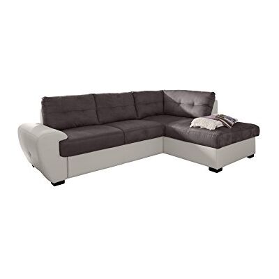 Mivano Cotta 2-Otm Ecksofa, Sitz+Rücken Strukturgewebe, 100% Korpus Kunstleder PU, 64% Polyurethan, 25% Polyester, 11% Baumwolle, 174 x 244 x 88 cm, mud/weiß Mivano Cotta 2-Otm Ecksofa, Sitz+Rücken Strukturgewebe, 100% Korpus Kunstleder PU, 64% Polyurethan, 25% Polyester, 11% Baumwolle, 174 x 244 x 88 cm, mud/weiß
