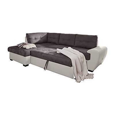 Mivano Cotta Otm/BK-2F Ecksofa, Sitz+Rücken Strukturgewebe, 100% Korpus Kunstleder PU, 64% Polyurethan, 25% Polyester, 11% Baumwolle, 174 x 244 x 88 cm, mud/weiß Mivano Cotta Otm/BK-2F Ecksofa, Sitz+Rücken Strukturgewebe, 100% Korpus Kunstleder PU, 64% Polyurethan, 25% Polyester, 11% Baumwolle, 174 x 244 x 88 cm, mud/weiß