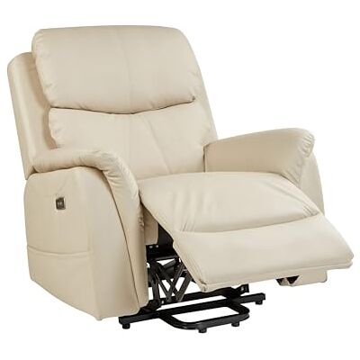 Beliani Sessel Stoff Hellbeige Aufstehhilfe Relaxfunktion elektrisch verstellbar Glorie Beliani Sessel Stoff Hellbeige Aufstehhilfe Relaxfunktion elektrisch verstellbar Glorie