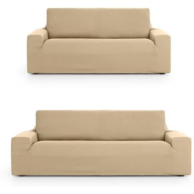 ECOMMERC3 Sofaüberwurf 3+2 Duo, universell und vielseitig – Sofaüberwurf in Beige, einfach anzubringender Schutz für Rückenlehne, Sitzfläche und Armlehnen ECOMMERC3 Sofaüberwurf 3+2 Duo, universell und vielseitig – Sofaüberwurf in Beige, einfach anzubringender Schutz für Rückenlehne, Sitzfläche und Armlehnen