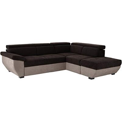 Mivano Schlafsofa Speedway / Moderne Eckcouch mit Schlaffunktion, Stauraum und verstellbaren Kopfteilen / 262 x 79 x 224 / Zweifarbiger Bezug, elephant/mud Mivano Schlafsofa Speedway / Moderne Eckcouch mit Schlaffunktion, Stauraum und verstellbaren Kopfteilen / 262 x 79 x 224 / Zweifarbiger Bezug, elephant/mud