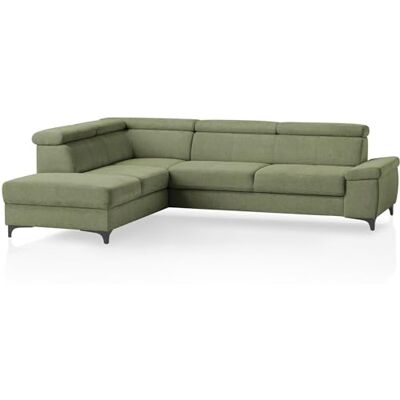Traumnacht Montpellier Ecksofa 3-Sitzer mit festem Anbauelement (Hocker) inkl. Schlaffunktion, Bettkasten rechts und verstellbarem Kopfteil, grün, produziert nach deutschem Qualitätsstandard Traumnacht Montpellier Ecksofa 3-Sitzer mit festem Anbauelement (Hocker) inkl. Schlaffunktion, Bettkasten rechts und verstellbarem Kopfteil, grün, produziert nach deutschem Qualitätsstandard