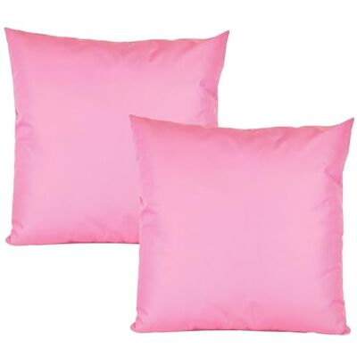 JACK 2er Set Outdoor Kissenhülle Kissenbezug 50x50cm Wasserfest Sitzkissen Lounge Kissen Garten Stuhl Lotus Effekt, Farbe:Rosa JACK 2er Set Outdoor Kissenhülle Kissenbezug 50x50cm Wasserfest Sitzkissen Lounge Kissen Garten Stuhl Lotus Effekt, Farbe:Rosa