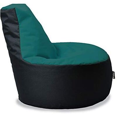 BuBiBag Gamer Sitzsack, Lounge Sessel, Gaming Sitzsäcke, Indoor & Outdoor Kissen für Kinder und Erwachsene (Petrol-Schwarz;Ø:80cm) BuBiBag Gamer Sitzsack, Lounge Sessel, Gaming Sitzsäcke, Indoor & Outdoor Kissen für Kinder und Erwachsene (Petrol-Schwarz;Ø:80cm)