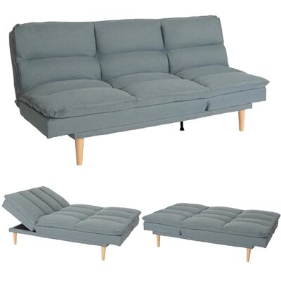 Mendler Schlafsofa HWC-M79 180x110cm Stoff/Textil blau-grau Gästebett, Schlafcouch, Couch, Sofa, Schlaffunktion, Liegefläche Mendler Schlafsofa HWC-M79 180x110cm Stoff/Textil blau-grau Gästebett, Schlafcouch, Couch, Sofa, Schlaffunktion, Liegefläche