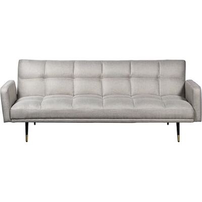 DRW 3-Sitzer-Sofa aus Polyester mit Metallbeinen in Beige, Schwarz und Gold, 193 x 83 x 75 cm DRW 3-Sitzer-Sofa aus Polyester mit Metallbeinen in Beige, Schwarz und Gold, 193 x 83 x 75 cm