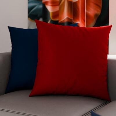 PETTI Artigiani Italiani 2er-Set Kissenbezüge 80x80 cm aus Mikrofaser, Dekokissen-Bezüge für Schlafzimmer und Sofa, Set mit 2 Kissenhüllen, Wende-Kissenbezug Double-Face Blau Bordeaux PETTI Artigiani Italiani 2er-Set Kissenbezüge 80x80 cm aus Mikrofaser, Dekokissen-Bezüge für Schlafzimmer und Sofa, Set mit 2 Kissenhüllen, Wende-Kissenbezug Double-Face Blau Bordeaux