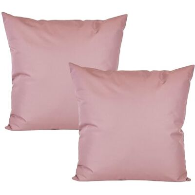 JACK 2er Set Outdoor Kissenhülle Kissenbezug 50x50cm Wasserfest Sitzkissen Lounge Kissen Garten Stuhl Lotus Effekt, Farbe:Altrosa JACK 2er Set Outdoor Kissenhülle Kissenbezug 50x50cm Wasserfest Sitzkissen Lounge Kissen Garten Stuhl Lotus Effekt, Farbe:Altrosa