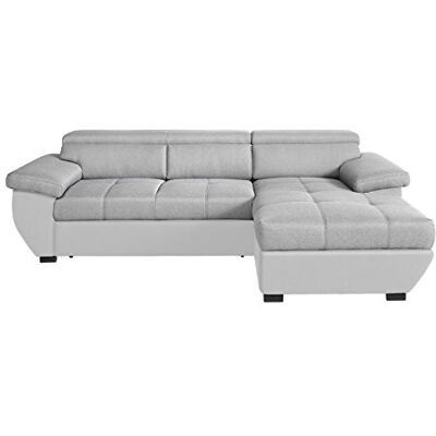 Mivano Schlafsofa Speedway / Moderne Couch in L-Form mit Bett, Bettkasten und verstellbaren Kopfteilen / 267 x 79 x 170 / Zweifarbig: Grau-Hellgrau Mivano Schlafsofa Speedway / Moderne Couch in L-Form mit Bett, Bettkasten und verstellbaren Kopfteilen / 267 x 79 x 170 / Zweifarbig: Grau-Hellgrau