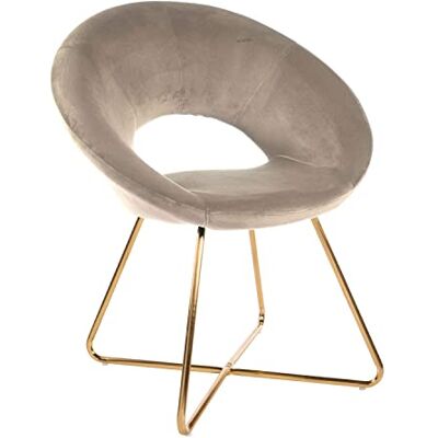 MONTEMAGGI Samt Sessel mit goldenen Beinen, kreisförmig, Bürosessel, Wohnzimmersessel, ergonomische Sitzen, 71 x 59 x 84 cm Beige MONTEMAGGI Samt Sessel mit goldenen Beinen, kreisförmig, Bürosessel, Wohnzimmersessel, ergonomische Sitzen, 71 x 59 x 84 cm Beige