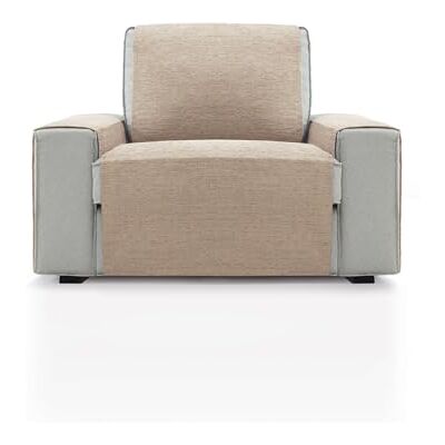FAVERTI ® Sesselüberwurf für 1-Sitzer oder Relaxsessel von 55 cm Modell PEGO Beige Chenille fühlt Sich besonders weich an, hochwertiger Sesselschutz, recyceltem FAVERTI ® Sesselüberwurf für 1-Sitzer oder Relaxsessel von 55 cm Modell PEGO Beige Chenille fühlt Sich besonders weich an, hochwertiger Sesselschutz, recyceltem