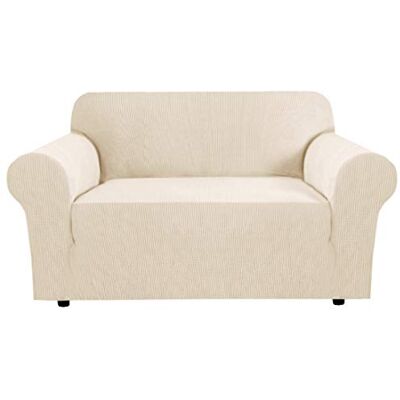 BellaHills Super Dehnbare Sofabezüge, Couchbezüge, Sofabezüge, Möbelschutz für Sofas/Kinder/Haustiere, Jacquard mit elastischem Boden, dick, weich, rutschfest (2-Sitzer, natürlich) BellaHills Super Dehnbare Sofabezüge, Couchbezüge, Sofabezüge, Möbelschutz für Sofas/Kinder/Haustiere, Jacquard mit elastischem Boden, dick, weich, rutschfest (2-Sitzer, natürlich)