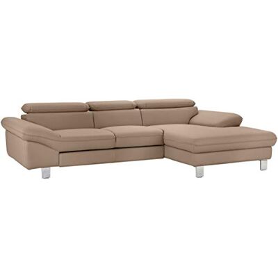 Mivano Ecksofa Driver mit Recamiere rechts, Ledercouch im modernen Design, Inkl. verstellbare Kopfstützen, 268 x 73 x 169, Kunstleder, Braun Mivano Ecksofa Driver mit Recamiere rechts, Ledercouch im modernen Design, Inkl. verstellbare Kopfstützen, 268 x 73 x 169, Kunstleder, Braun