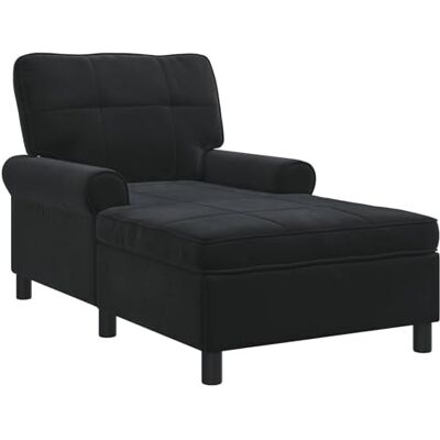 vidaXL Lounge-Liege Schwarz Samt 91 x 157 x 91 cm vidaXL Lounge-Liege Schwarz Samt 91 x 157 x 91 cm