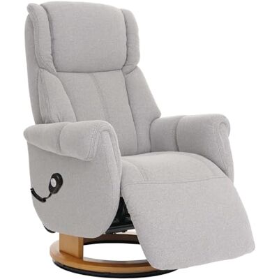 MCA Relaxsessel + Aufstehhilfe HWC-N58 Bouclé grau, Holz Natur Fernsehsessel, Sessel, Fußstütze, Stoff MCA Relaxsessel + Aufstehhilfe HWC-N58 Bouclé grau, Holz Natur Fernsehsessel, Sessel, Fußstütze, Stoff