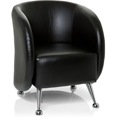 hjh OFFICE Polstersessel ST. Lucia Kunstleder Lounge-Sessel mit weicher Sitzpolsterung, 713200, Schwarz hjh OFFICE Polstersessel ST. Lucia Kunstleder Lounge-Sessel mit weicher Sitzpolsterung, 713200, Schwarz
