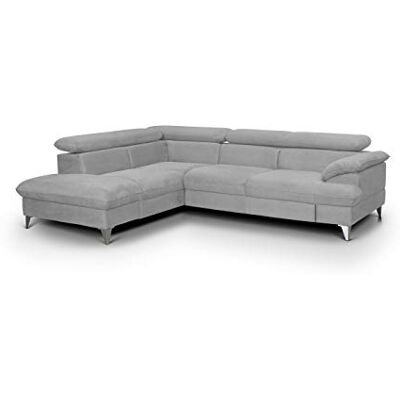 Mivano Schlafsofa David / Moderne Eckcouch mit verstellbaren Kopfstützen, Schlaffunktion und Stauraum / 256 x 71 x 208 / Mikrofaser-Bezug, Grau Mivano Schlafsofa David / Moderne Eckcouch mit verstellbaren Kopfstützen, Schlaffunktion und Stauraum / 256 x 71 x 208 / Mikrofaser-Bezug, Grau