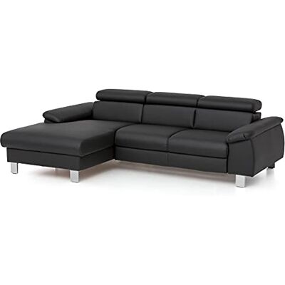 Mivano Ecksofa Micky mit Recamiere / L-Form-Sofa mit Schlaffunktion, Bettkasten und Kopfteilverstellung / 244 x 72 x 166 / Kunstleder, Schwarz Mivano Ecksofa Micky mit Recamiere / L-Form-Sofa mit Schlaffunktion, Bettkasten und Kopfteilverstellung / 244 x 72 x 166 / Kunstleder, Schwarz