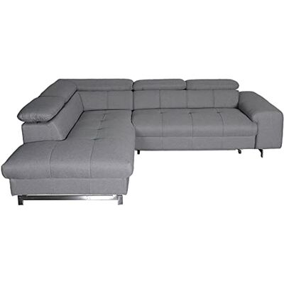 Mivano Ecksofa Chef / L-Sofa mit Ottomane und verstellbaren Kopfstützen / 262 x 72 x 206 / Strukturstoff Grau Mivano Ecksofa Chef / L-Sofa mit Ottomane und verstellbaren Kopfstützen / 262 x 72 x 206 / Strukturstoff Grau
