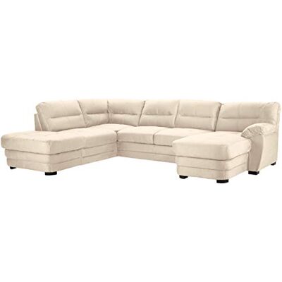Mivano Wohnlandschaft Royale, Zeitloses Schlafsofa in U-Form mit Bettfunktion, Stauraum und hohen Rückenlehnen, 316 x 90 x 230, Mikrofaser, beige Mivano Wohnlandschaft Royale, Zeitloses Schlafsofa in U-Form mit Bettfunktion, Stauraum und hohen Rückenlehnen, 316 x 90 x 230, Mikrofaser, beige