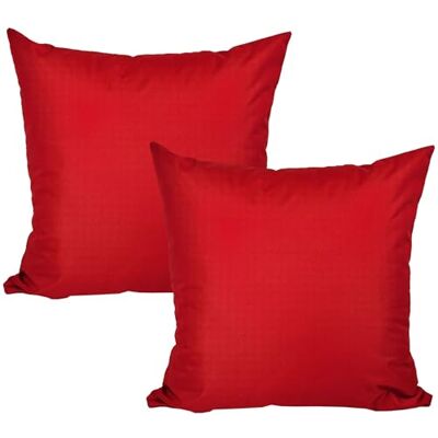JACK 2er Set Outdoor Kissenhülle Kissenbezug 50x50cm Wasserfest Sitzkissen Lounge Kissen Garten Stuhl Lotus Effekt, Farbe:Rot JACK 2er Set Outdoor Kissenhülle Kissenbezug 50x50cm Wasserfest Sitzkissen Lounge Kissen Garten Stuhl Lotus Effekt, Farbe:Rot