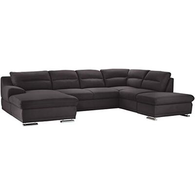 Mivano Wohnlandschaft Coast / Große Sofagarnitur in U-Form / Mit Recamiere links und Ottomane rechts / 334 x 88 x 217 / Mikrofaser: anthracite Mivano Wohnlandschaft Coast / Große Sofagarnitur in U-Form / Mit Recamiere links und Ottomane rechts / 334 x 88 x 217 / Mikrofaser: anthracite