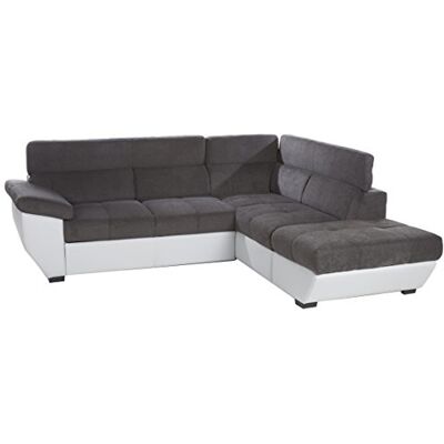 Mivano Schlafsofa Speedway / Eckcouch mit Bettfunktion, Stauraum und verstellbaren Kopfstützen / 262 x 79 x 224 / Zweifarbig: dunkelgrau/hellgrau Mivano Schlafsofa Speedway / Eckcouch mit Bettfunktion, Stauraum und verstellbaren Kopfstützen / 262 x 79 x 224 / Zweifarbig: dunkelgrau/hellgrau