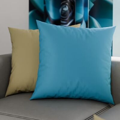 PETTI Artigiani Italiani 2er-Set Kissenbezüge 50x50 cm aus Mikrofaser, Dekokissen-Bezüge für Schlafzimmer und Sofa, Set mit 2 Kissenhüllen, Wende-Kissenbezug Double-Face Taupe Hellblau PETTI Artigiani Italiani 2er-Set Kissenbezüge 50x50 cm aus Mikrofaser, Dekokissen-Bezüge für Schlafzimmer und Sofa, Set mit 2 Kissenhüllen, Wende-Kissenbezug Double-Face Taupe Hellblau