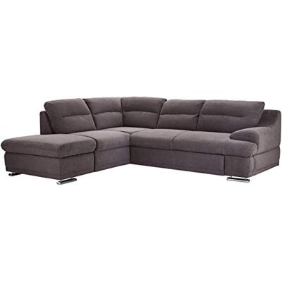 Mivano Ecksofa Coast / Große Sofagarnitur in L-Form mit Ottomane links, 264 x 88 x 217, Mikrofaser: grau Mivano Ecksofa Coast / Große Sofagarnitur in L-Form mit Ottomane links, 264 x 88 x 217, Mikrofaser: grau