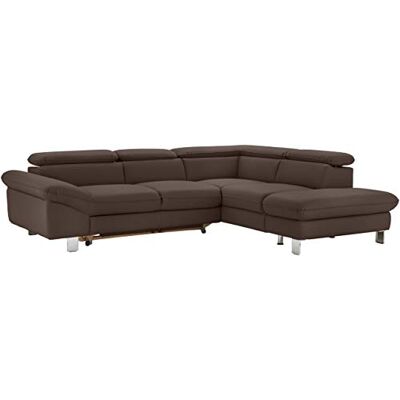 Mivano Ecksofa Driver mit Ottomane rechts, Ledercouch mit Bettfunktion und Bettkasten klein / Inkl. verstellbare Kopfstützen, 266 x 73 x 214, Kunstleder, Grau-Braun Mivano Ecksofa Driver mit Ottomane rechts, Ledercouch mit Bettfunktion und Bettkasten klein / Inkl. verstellbare Kopfstützen, 266 x 73 x 214, Kunstleder, Grau-Braun