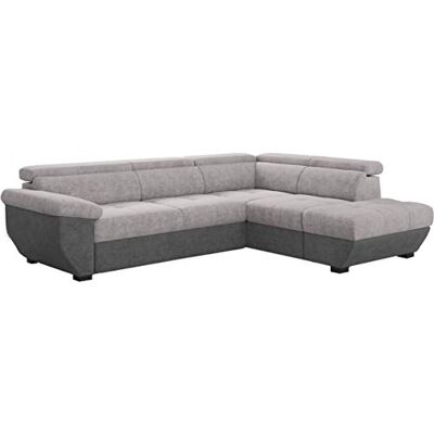 Mivano Schlafsofa Speedway / Eckcouch mit Bettfunktion, Stauraum und verstellbaren Kopfstützen / 262 x 79 x 224 / Zweifarbig: grau/dunkelgrau Mivano Schlafsofa Speedway / Eckcouch mit Bettfunktion, Stauraum und verstellbaren Kopfstützen / 262 x 79 x 224 / Zweifarbig: grau/dunkelgrau