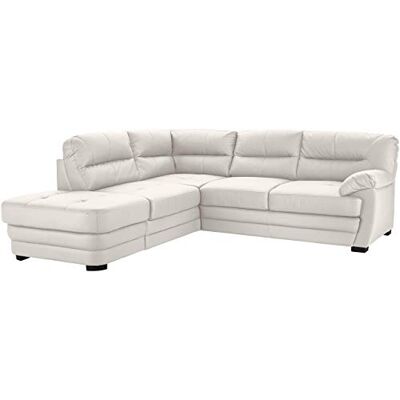 Mivano Ecksofa Royale / Zeitloses L-Form-Sofa mit Ottomane und hohen Rückenlehnen / 246 x 90 x 230 / Lederoptik, weiß Mivano Ecksofa Royale / Zeitloses L-Form-Sofa mit Ottomane und hohen Rückenlehnen / 246 x 90 x 230 / Lederoptik, weiß
