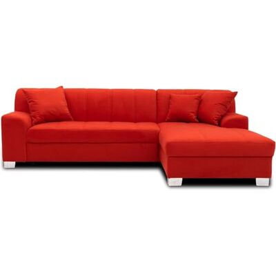 DOMO. collection Ecksofa Capri, Sofa in L-Form, Longchair rechts mit Schlaffunktion, Couch, Polsterecke, Eckcouch, Schlafsofa 239 x 152 x 75 cm (BxTxH), rot DOMO. collection Ecksofa Capri, Sofa in L-Form, Longchair rechts mit Schlaffunktion, Couch, Polsterecke, Eckcouch, Schlafsofa 239 x 152 x 75 cm (BxTxH), rot