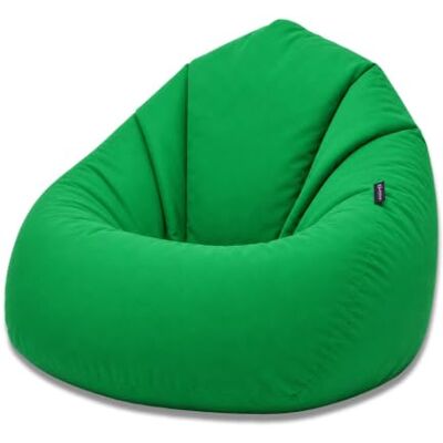 BuBiBag Sitzsack Bodensessel Kinder Outdoor, Apfelgrün XL Tropfenform mit Rückenlehne, 108x65 cm, fertig gefüllt geliefert, wasserabweisend für drinnen und draußen BuBiBag Sitzsack Bodensessel Kinder Outdoor, Apfelgrün XL Tropfenform mit Rückenlehne, 108x65 cm, fertig gefüllt geliefert, wasserabweisend für drinnen und draußen
