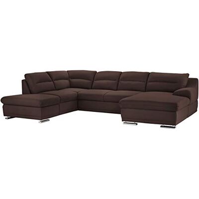 Mivano Wohnlandschaft Coast / Große Schlafcouch in U-Form / Mit Bettfunktion und Stauraum / Ottomane links und Recamiere rechts / 334 x 88 x 217 / Mikrofaser: earth Mivano Wohnlandschaft Coast / Große Schlafcouch in U-Form / Mit Bettfunktion und Stauraum / Ottomane links und Recamiere rechts / 334 x 88 x 217 / Mikrofaser: earth