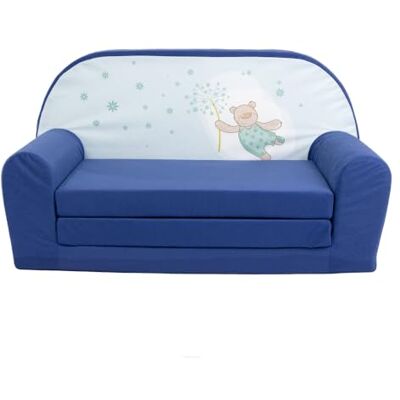 FORTISLINE Kindersofa MINI ausklappbar 78 x 40 x 45 cm Kindercouch aus Mikrofaser mit Liegefläche 104 cm, abnehmbarem waschbarem Bezug, Oeko-TEX Standard 100, Bärchen FORTISLINE Kindersofa MINI ausklappbar 78 x 40 x 45 cm Kindercouch aus Mikrofaser mit Liegefläche 104 cm, abnehmbarem waschbarem Bezug, Oeko-TEX Standard 100, Bärchen