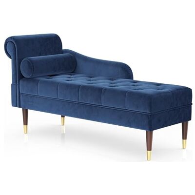 Vesgantti Velvet Chaiselongue, Indoor Lounge Sofa mit linker Armlehne und Lendenkissen, Recamiere für Wohnzimmer, Schlafzimmer und Büro, Samt Loungesessel 149.5 x 54 x 76CM Vesgantti Velvet Chaiselongue, Indoor Lounge Sofa mit linker Armlehne und Lendenkissen, Recamiere für Wohnzimmer, Schlafzimmer und Büro, Samt Loungesessel 149.5 x 54 x 76CM