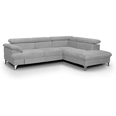 Mivano Schlafsofa David / Moderne Eckcouch mit verstellbaren Kopfteilen, Bettfunktion und Stauraum / 256 x 71 x 208 / Mikrofaser-Bezug, Grau Mivano Schlafsofa David / Moderne Eckcouch mit verstellbaren Kopfteilen, Bettfunktion und Stauraum / 256 x 71 x 208 / Mikrofaser-Bezug, Grau