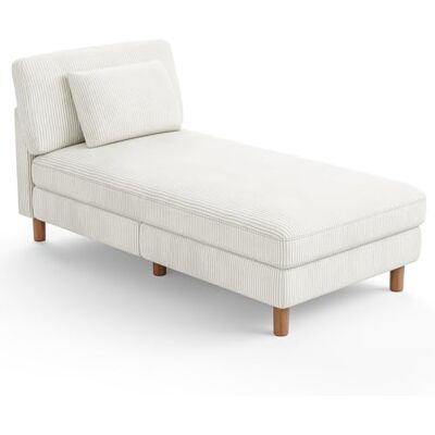 Vesgantti Cord Chaise Lounge Sofa, gepolstertes schlafsessel mit Kissen, Schlafsofa perfekt für Wohnzimmer, Schlafzimmer, Büro, Kleiner Raum, werkzeuglose Montage, 158 * 83 * 84cm Vesgantti Cord Chaise Lounge Sofa, gepolstertes schlafsessel mit Kissen, Schlafsofa perfekt für Wohnzimmer, Schlafzimmer, Büro, Kleiner Raum, werkzeuglose Montage, 158 * 83 * 84cm