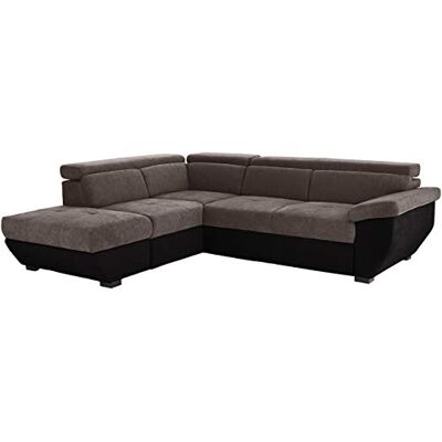 Mivano Schlafsofa Speedway / Moderne Eckcouch mit Bettfunktion, Stauraum und verstellbaren Kopfstützen / 262 x 79 x 224 / Zweifarbiger Bezug, grey/black Mivano Schlafsofa Speedway / Moderne Eckcouch mit Bettfunktion, Stauraum und verstellbaren Kopfstützen / 262 x 79 x 224 / Zweifarbiger Bezug, grey/black