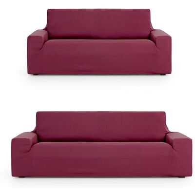 ECOMMERC3 Sofaüberwurf 3+2 Duo, universell und vielseitig – Sofabezug in Bordeaux, einfach anzubringen, für Rückenlehne, Sitzfläche und Armlehnen ECOMMERC3 Sofaüberwurf 3+2 Duo, universell und vielseitig – Sofabezug in Bordeaux, einfach anzubringen, für Rückenlehne, Sitzfläche und Armlehnen